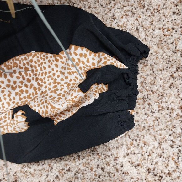 3762 Size XL Umgee Lepoard Print Top and XL Kasper Knit Pull On Pants. - Picture 3 of 12